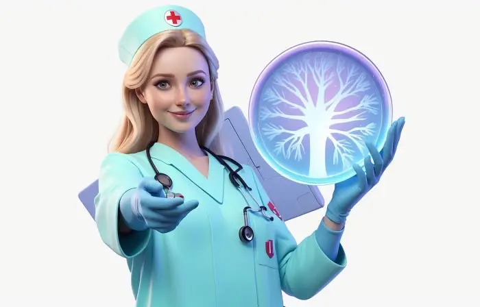 Professional Beautiful Nurse 3D Character Illustration
